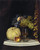 Still Life With Melon, Peach, Fruit Filled Compote And Glass Of Wine On A Marble Table Top By William Mason Brown