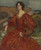 Sybil Waller In A Red And Gold Dress By George W. Lambert