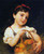 Young Girl With A Basket Of Oranges By Emile Munier