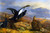 Black Grouse In A Highland Landscape With Red Deer In The Background By Archibald Thorburn