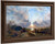 Estuary Scene With Setting Sun By John Linnell By John Linnell