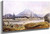 Hudsons Bay Company Fort Langley, Left Bank Of Fraser River, Langley Butte In The Distance By James Madison Alden Hudsons Bay Company Fort Langley, Left Bank Of Fraser River, Langley Butte In The Distance By James Madison Alden