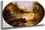 Jam Of Sawlogs, Shawinigan Falls By Cornelius Krieghoff By Cornelius Krieghoff