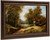 Landscape With A Shepherd On A Road Through Trees By John Linnell By John Linnell