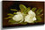 Magnolias On A Wooden Table By Martin Johnson Heade