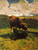 A Cow Drinking Water By Giovanni Segantini
