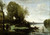 River With A Distant Tower By Jean Baptiste Camille Corot