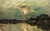 Riverbank In Moonlight By Charles Francois Daubigny By Charles Francois Daubigny