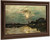 Riverbank In Moonlight By Charles Francois Daubigny By Charles Francois Daubigny