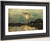 Riverbank In Moonlight By Charles Francois Daubigny By Charles Francois Daubigny