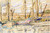 Sailboats At Dock By Paul Signac