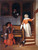 A Man Tuning A Violoncello And A Woman Descending The Stairs By Gabriel Metsu