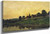 Village On A River Sunset By Charles Francois Daubigny By Charles Francois Daubigny