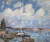 Boats On The Seine By Alfred Sisley