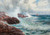 Coastal Landscape With Sailing Boats And Seabirds By Thorolf Holmboe