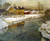 Cottage By A Canal In The Snow By Fritz Thaulow