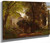 In The Park Of Castel Gandolfo By Oswald Achenbach By Oswald Achenbach