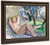 Nude Seated In A Garden By Henri Lebasque By Henri Lebasque