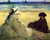 On The Beach Suzanne And Eugene Manet At Berck By Edouard Manet By Edouard Manet