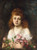 Auburn Haired Beauty With Bouquet Of Roses By Alexei Harlamoff