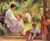 Rolleboise, Woman And Child In The Garden By Maximilien Luce By Maximilien Luce