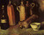 Still Life With Four Stone Bottles, Flask And White Cup By Jose Maria Velasco