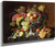 Still Life With Fruit And Leaves By Severin Roesen