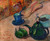 Still Life With Teapot, Cup And Fruit By Emile Bernard  By Emile Bernard
