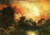 Sunset, Beyond The Cottage By Thomas Moran By Thomas Moran