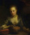 A Lady Holding A Plate By Godfried Schalcken