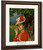 Woman In Red Dress And Hat By Thorolf Holmboe