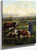 A Shepherdess With Cows And Sheep In A Landscape By Julien Dupre