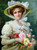 Elegant Lady With A Bouquet Of Roses By Emile Vernon