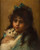 Girl With A Cat By Leon Jean Basile Perrault