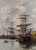 Deauville, Ships At Dock By Eugene Louis Boudin