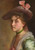 Portrait Of A Lady In Pink Hat By Gustave Jean Jacquet