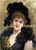 Portrait Of A Young Lady In A Black Dress With A Sunflower By Emile Eisman Semenowsky