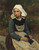 Young Brittany Girl Knitting By Jules Adolphe Breton