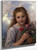 Young Girl With A Bouquet Of Flowers By Leon Jean Basile Perrault