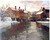 Snow Covered Buildings By A River By Fritz Thaulow