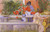 Karin And Brita With Cactus by Carl Larssonv Karin And Brita With Cactus by Carl Larssonv