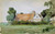 View Of House Roof And Trees Across Field (Sketchbook Entry) by Henry Ward Ranger
