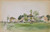 View Of Houses And Rooftops Across Field (Sketchbook Entry) by Henry Ward Ranger