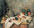 Stilleben Draperie Krug Und Obstschale by Paul Cezanne