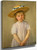 Little Girl In A Big Straw Hat And A Pinnafore By Cassatt Mary by Mary Cassatt