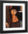 Jeanne Hebuterne With Hat And Necklace By Amedeo Modigliani