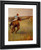 Jockey In Blue On A Chestnut Horse By Edgar Degas