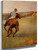 Jockey In Blue On A Chestnut Horse By Edgar Degas