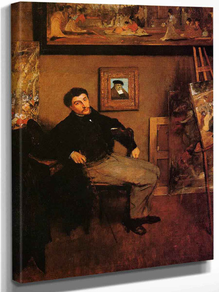Portrait Of James Jacques Joseph Tissot  By Edgar Degas