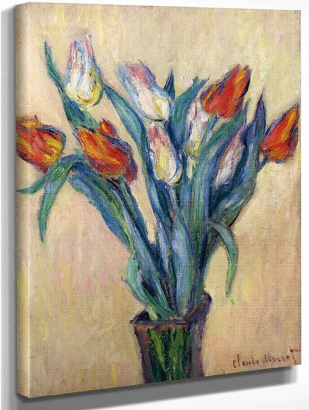 Vase Of Tulips By Claude Oscar Monet